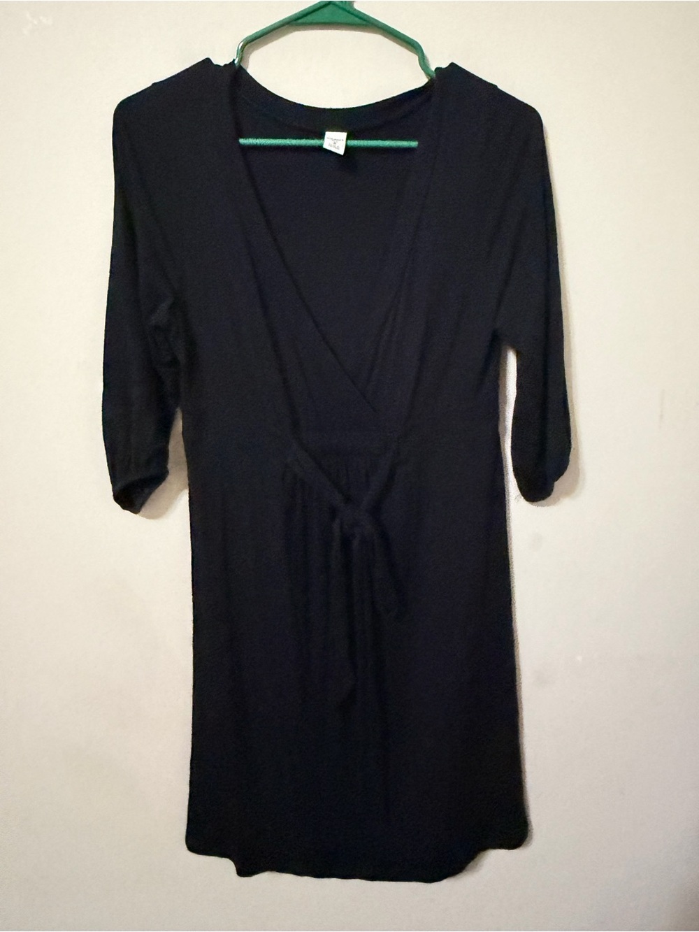 Old Navy vintage ballet wrap knit black dress retro timeless cottagecore sm euc